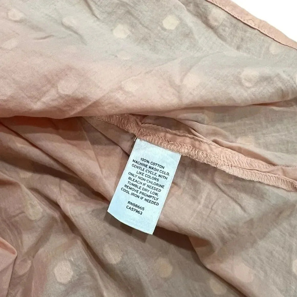 Caslon Peach Orange Swiss Dot Bell Sleeves Blouse 2X - Picture 3 of 4